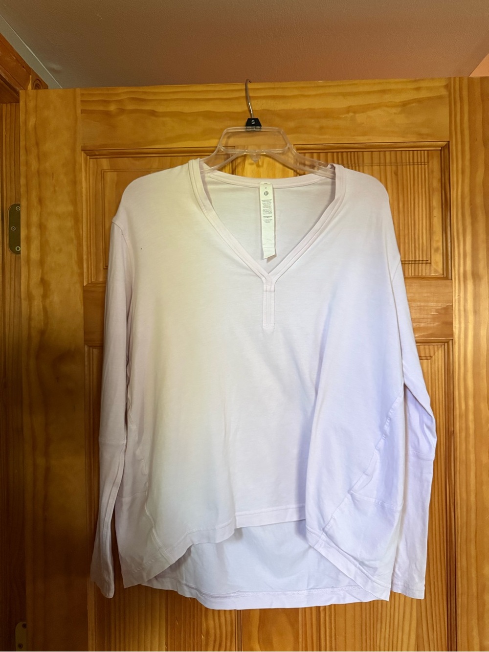 lululemon athletica Light Lavender V-Neck Long Sleeve Tee
